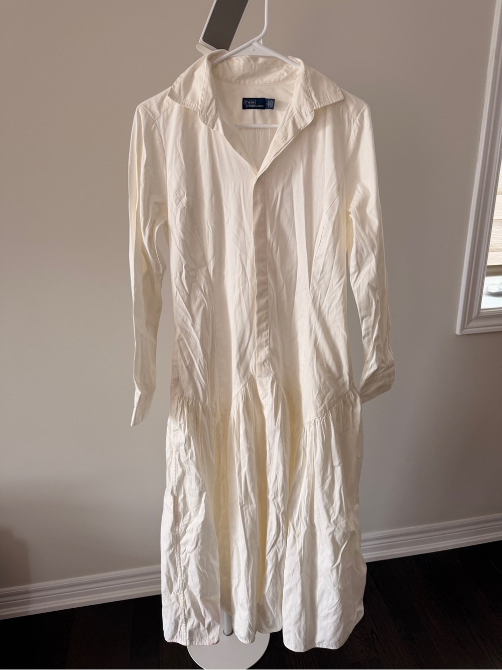 Polo by Ralph Lauren White Shirred-Yoke Oxford Shirtdress